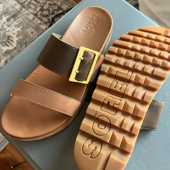 Sorel Roaming Slide Slip on Sandal Brown and Tan Women’s 9.5 - Picture 2 of 4